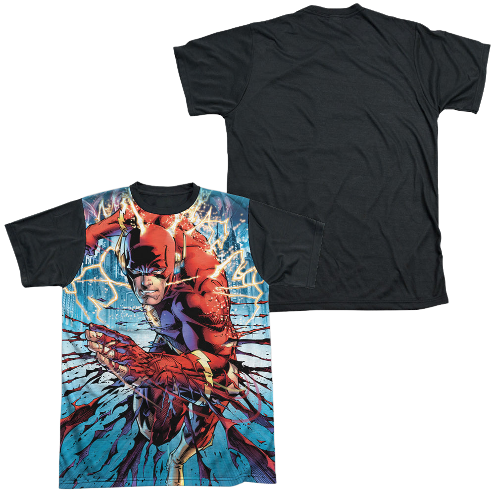 Flash, The Ripping And Tearing - Men's Black Back T-Shirt Men's Black Back T-Shirt The Flash   