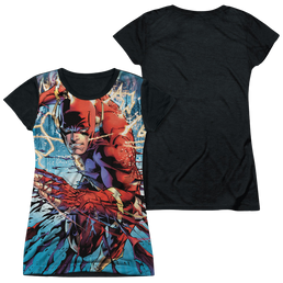 Flash, The Ripping And Tearing - Juniors Black Back T-Shirt Juniors Black Back T-Shirt The Flash   