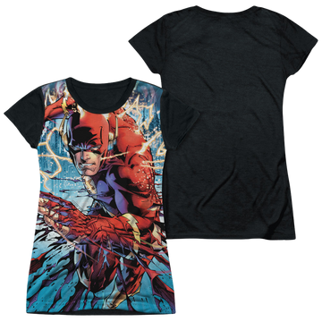 The Flash Ripping And Tearing juniors black back t-shirt