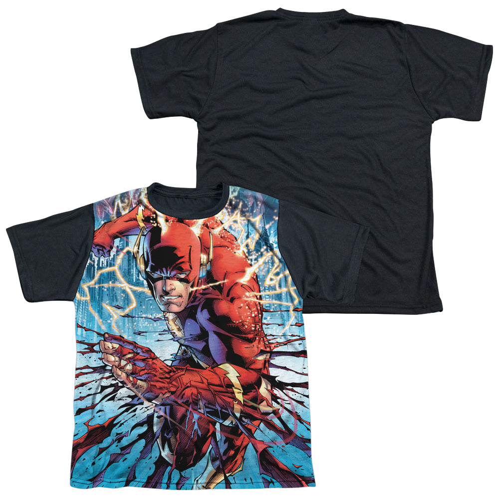 Flash, The Ripping And Tearing - Youth Black Back T-Shirt Youth Black Back T-Shirt (Ages 8-12) The Flash   