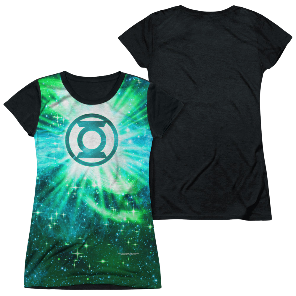 Green Lantern Power Swirl - Juniors Black Back T-Shirt Juniors Black Back T-Shirt Green Lantern   