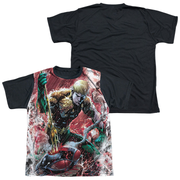 Aquaman Vs Manta youth black back t-shirt for ages 8 to 12