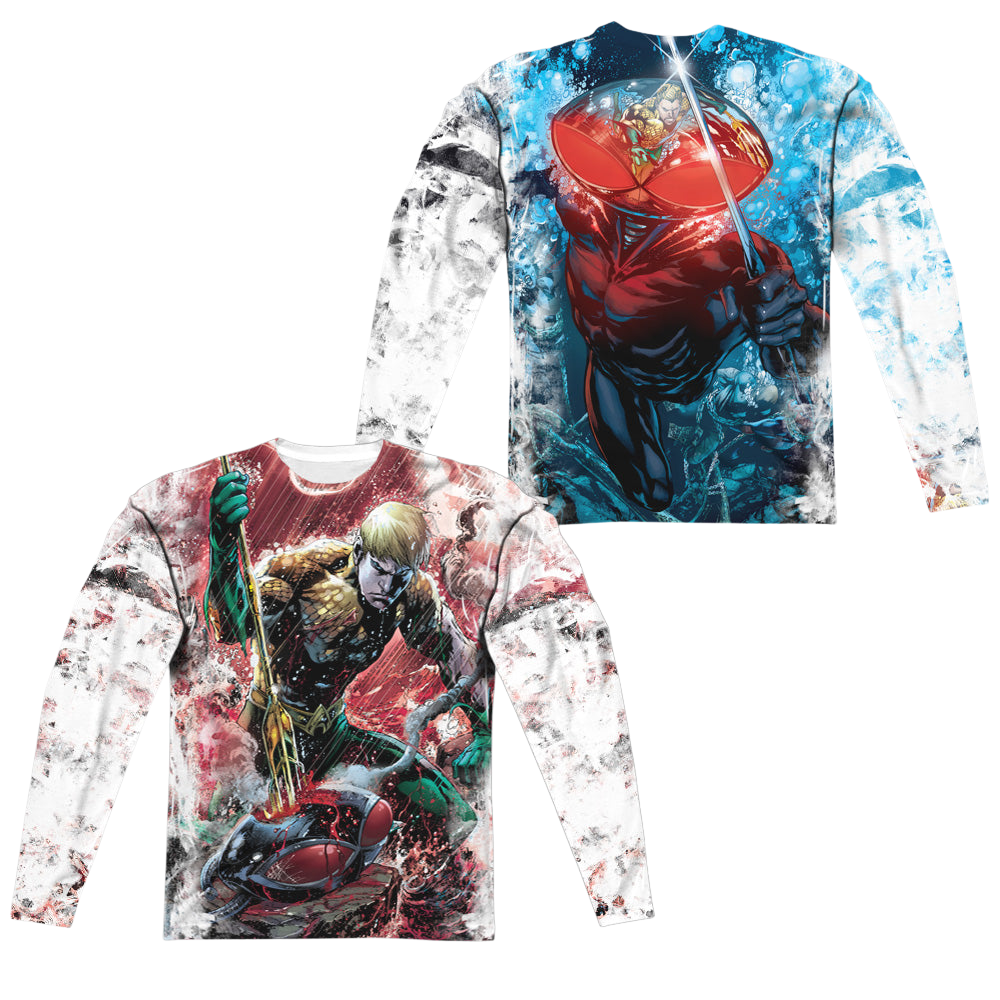 Aquaman Aquaman Vs Manta (Front/Back Print) - Men's All-Over Print Long Sleeve Men's All-Over Print Long Sleeve Aquaman   