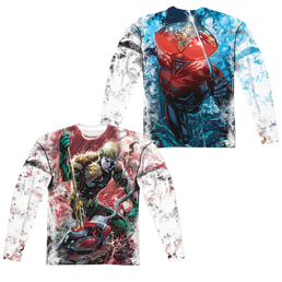 Aquaman Aquaman Vs Manta (Front/Back Print) - Men's All-Over Print Long Sleeve Men's All-Over Print Long Sleeve Aquaman   