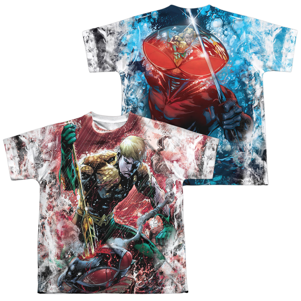 Aquaman Aquaman Vs Manta (Front/Back Print) - Youth All-Over Print T-Shirt Youth All-Over Print T-Shirt (Ages 8-12) Aquaman   