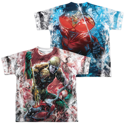 Aquaman Aquaman Vs Manta (Front/Back Print) - Youth All-Over Print T-Shirt Youth All-Over Print T-Shirt (Ages 8-12) Aquaman   