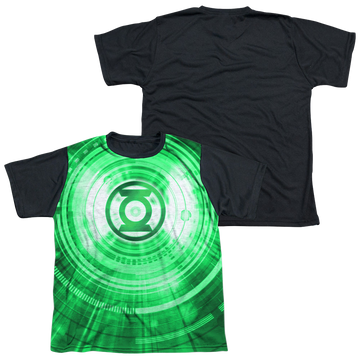 Green Lantern Radial youth black back t-shirt for ages 8 to 12