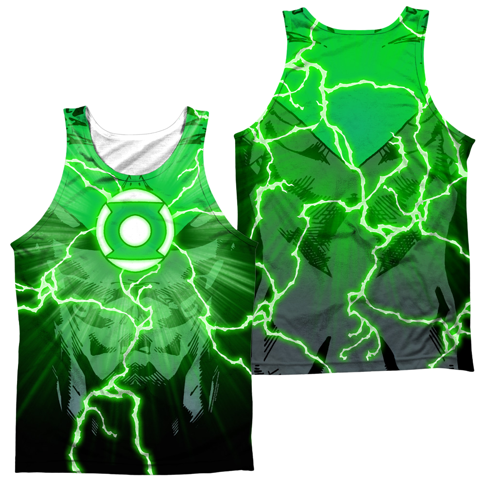 Green Lantern John Burst (Front/Back Print) - Men's All Over Print Tank Top Men's All Over Print Tank Green Lantern   