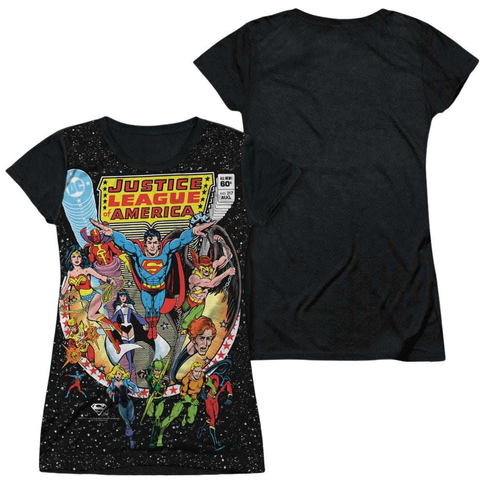 Justice League Stars Juniors Black Back T-Shirt Juniors Black Back T-Shirt Justice League   