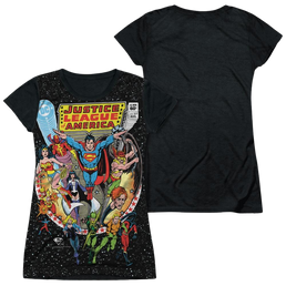 Justice League Stars Juniors Black Back T-Shirt Juniors Black Back T-Shirt Justice League   