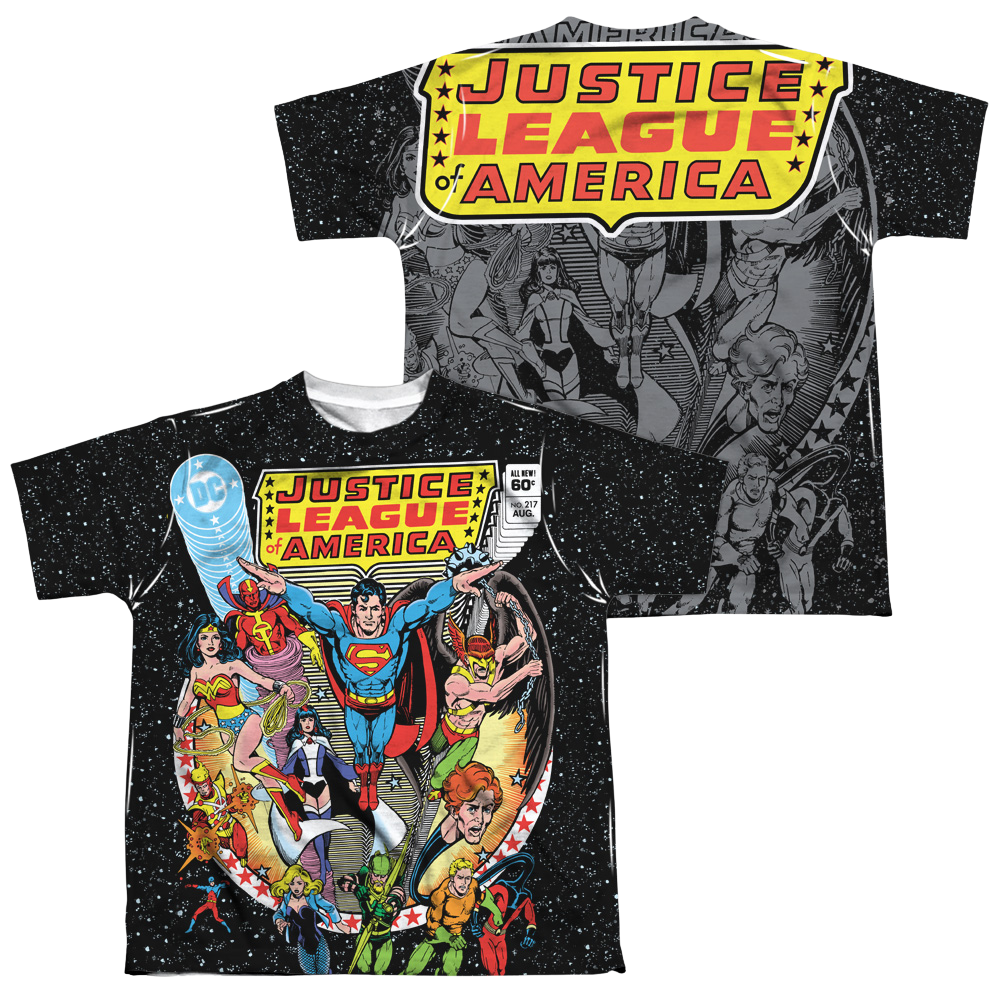 Justice League Stars (Front/Back Print) - Youth All-Over Print T-Shirt Youth All-Over Print T-Shirt (Ages 8-12) Justice League   