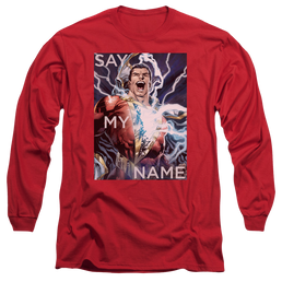 Justice League Say My Name Men's Long Sleeve T-Shirt Men's Long Sleeve T-Shirt Shazam   