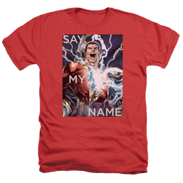 Justice League Say My Name Men's Heather T-Shirt Men's Heather T-Shirt Shazam   