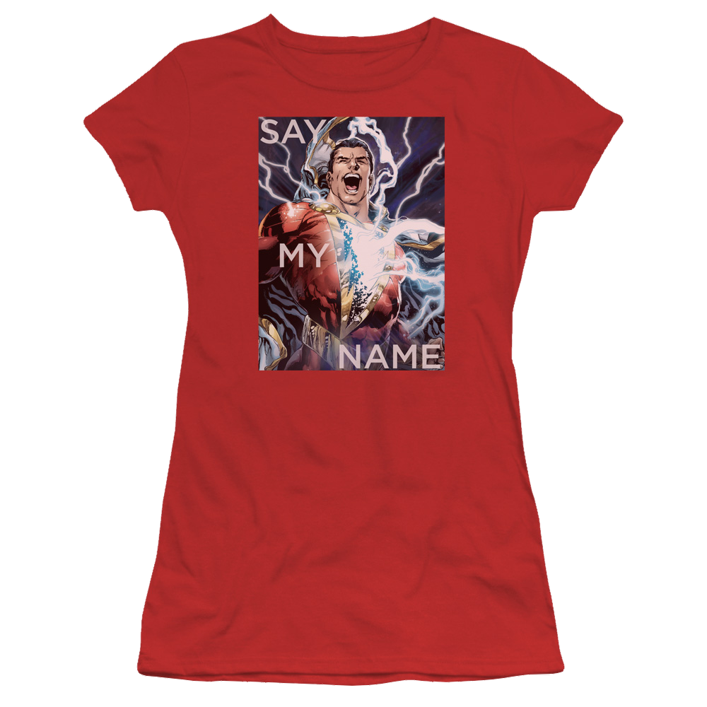 Justice League Say My Name Juniors T-Shirt Juniors T-Shirt Shazam   
