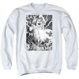 Justice League Say My Name Men's Crewneck Sweatshirt Men's Crewneck Sweatshirt Shazam   