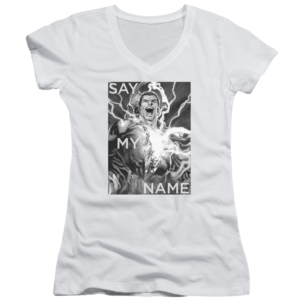 Justice League Say My Name Juniors V-Neck T-Shirt Juniors V-Neck T-Shirt Shazam   