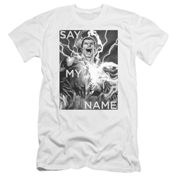 Justice League Say My Name Men's Premium Slim Fit T-Shirt Men's Premium Slim Fit T-Shirt Shazam   