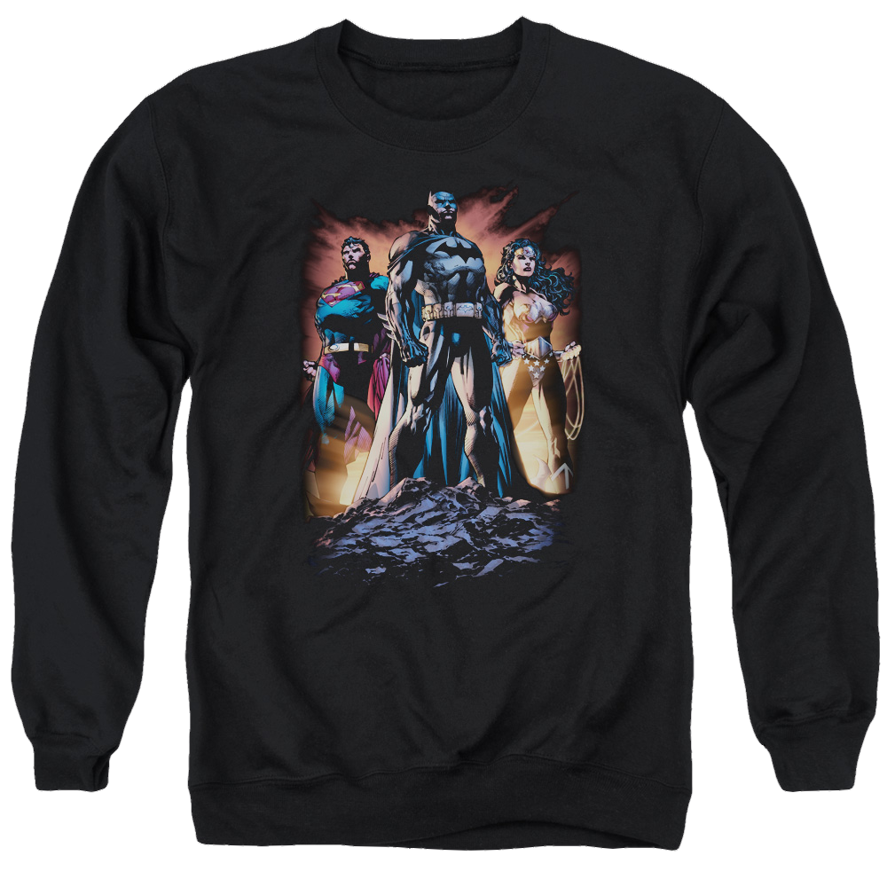 Justice League Take A Stand Men's Crewneck Sweatshirt Men's Crewneck Sweatshirt Justice League   