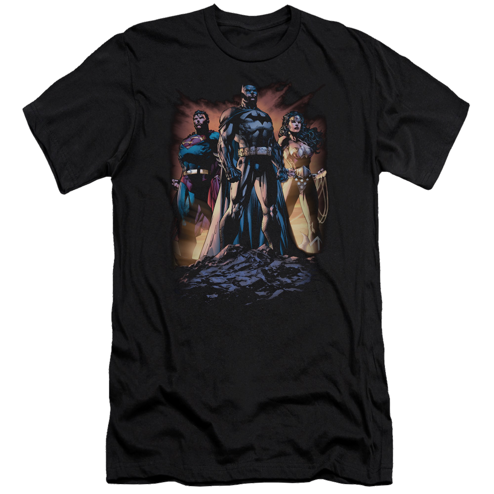Justice League Take A Stand Men's Premium Slim Fit T-Shirt Men's Premium Slim Fit T-Shirt Justice League   