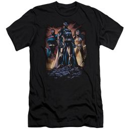 Justice League Take A Stand Men's Premium Slim Fit T-Shirt Men's Premium Slim Fit T-Shirt Justice League   