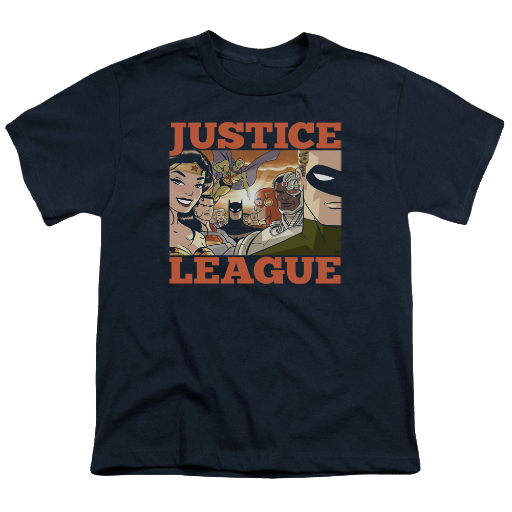 Justice League New Dawn Group - Youth T-Shirt Youth T-Shirt (Ages 8-12) Justice League   
