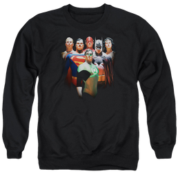 Justice League Roll Call Men's Crewneck Sweatshirt Men's Crewneck Sweatshirt Justice League   