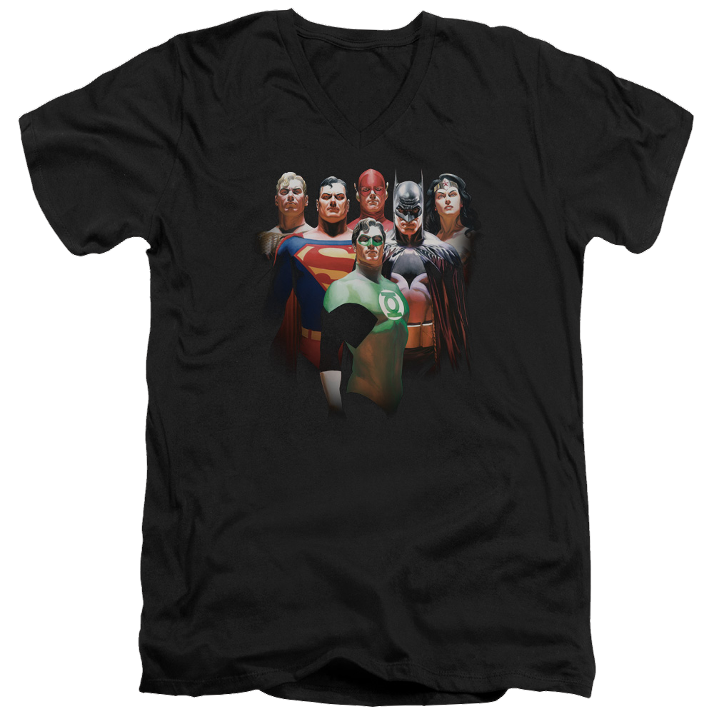 Justice League Roll Call Men's V-Neck T-Shirt Men's V-Neck T-Shirt Justice League   