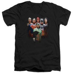 Justice League Roll Call Men's V-Neck T-Shirt Men's V-Neck T-Shirt Justice League   