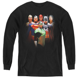 Justice League Roll Call - Youth Long Sleeve T-Shirt Youth Long Sleeve T-Shirt Justice League   