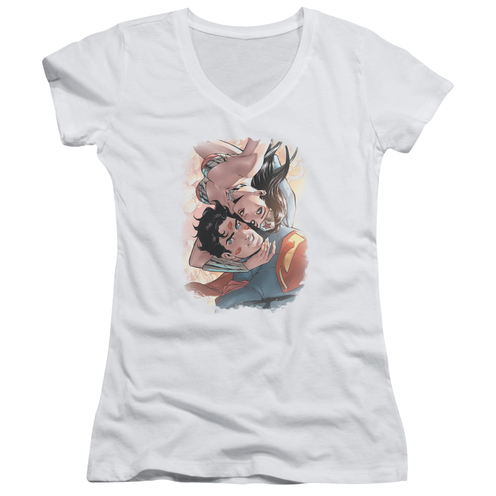Justice League Love Birds Juniors V-Neck T-Shirt Juniors V-Neck T-Shirt Justice League   