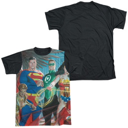 Justice League League Of Heroes Men's Black Back T-Shirt Men's Black Back T-Shirt Justice League   