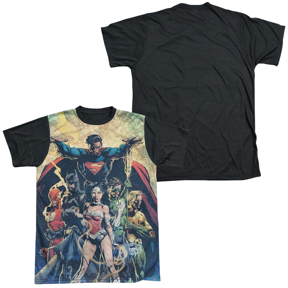 Justice League Power Men's Black Back T-Shirt Men's Black Back T-Shirt Justice League   