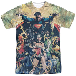 Justice League - Power Adult All Over Print 100% Poly T-Shirt Men's All-Over Print T-Shirt Justice League Adult All Over Print 100% Poly T-Shirt S Multi