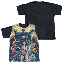 Justice League Power - Youth Black Back T-Shirt Youth Black Back T-Shirt (Ages 8-12) Justice League   