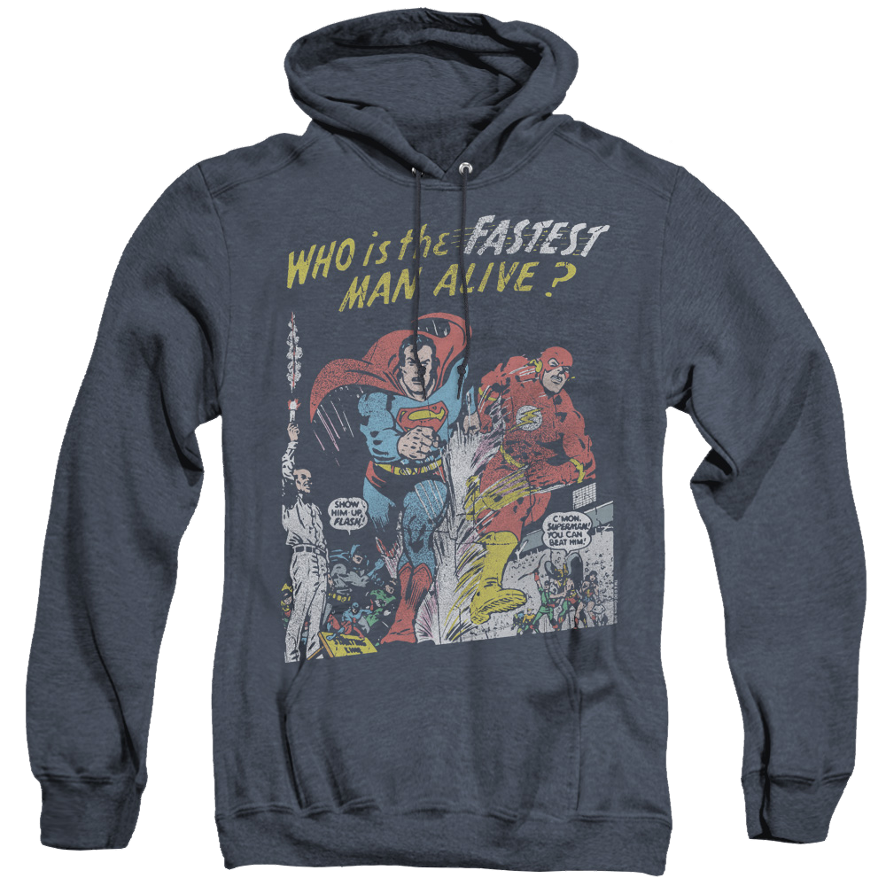 Justice League Fastest Man - Heather Pullover Hoodie Heather Pullover Hoodie Justice League   