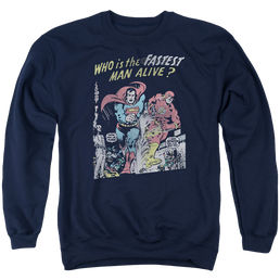 Justice League Fastest Man Men's Crewneck Sweatshirt Men's Crewneck Sweatshirt Justice League   