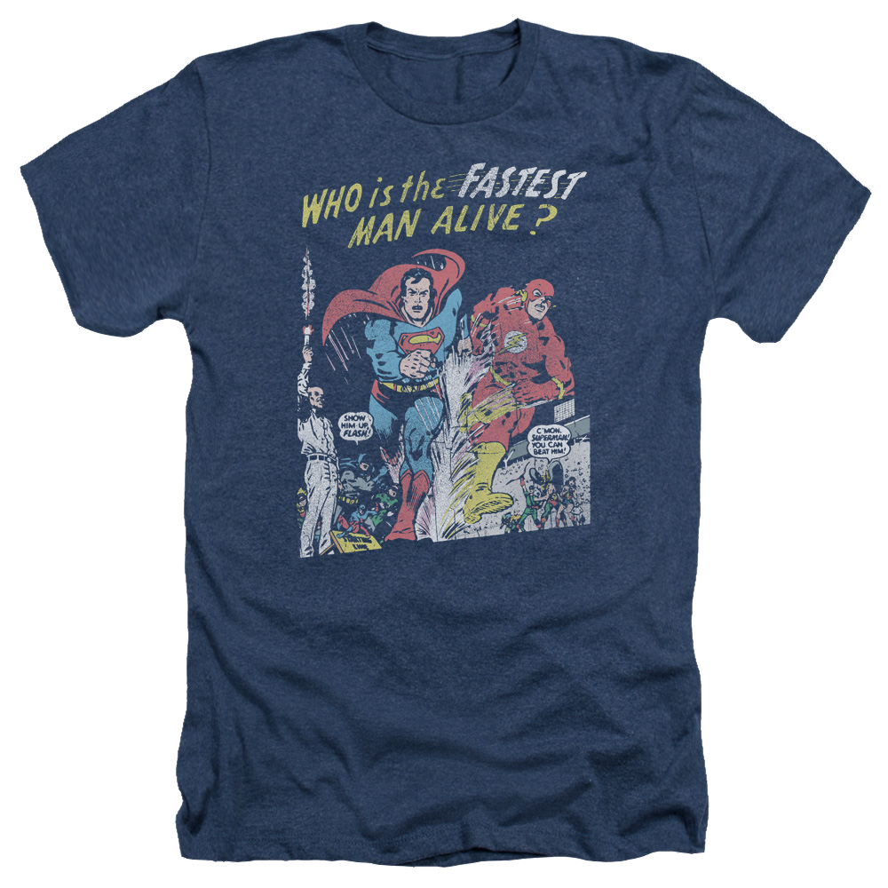 Justice League Fastest Man Men's Heather T-Shirt Men's Heather T-Shirt Justice League   