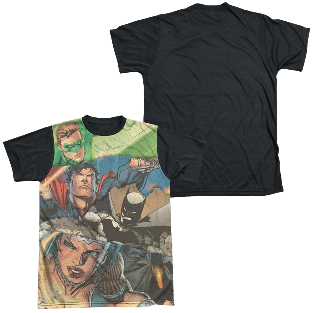 Justice League Torn Men's Black Back T-Shirt Men's Black Back T-Shirt Justice League   