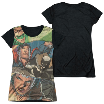 Justice League Torn juniors black back t-shirt