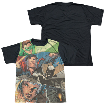 Justice League Torn youth black back t-shirt for ages 8 to 12