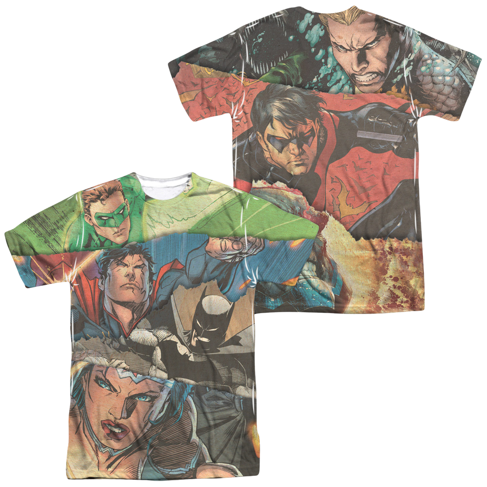 Justice League Torn Men's All Over Print T-Shirt Men's All-Over Print T-Shirt Justice League   