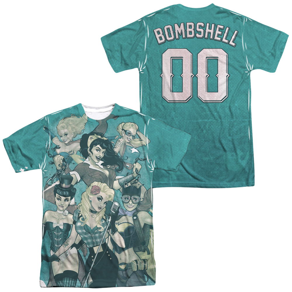 Justice League Bombshell Group Men's All Over Print T-Shirt Men's All-Over Print T-Shirt Justice League   