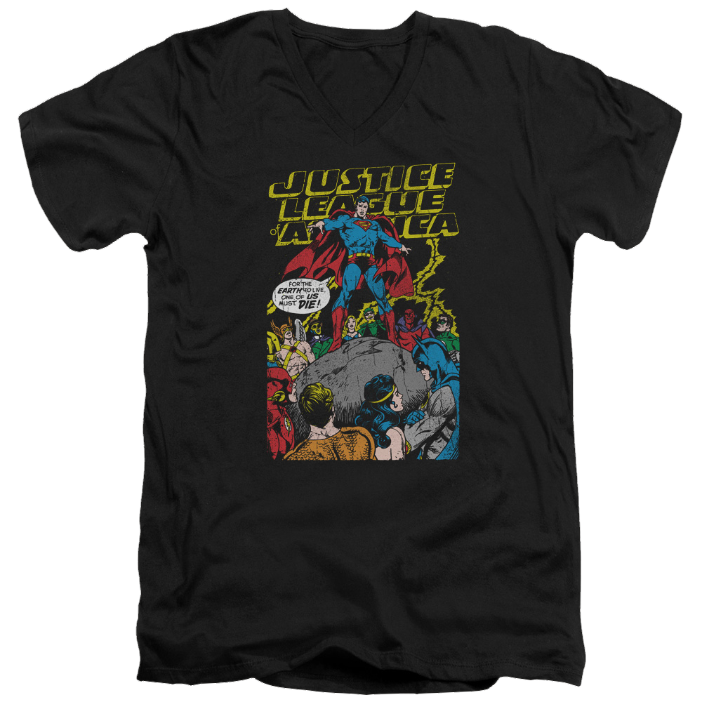 Justice League Ultimate Scarifice Men's V-Neck T-Shirt Men's V-Neck T-Shirt Justice League   
