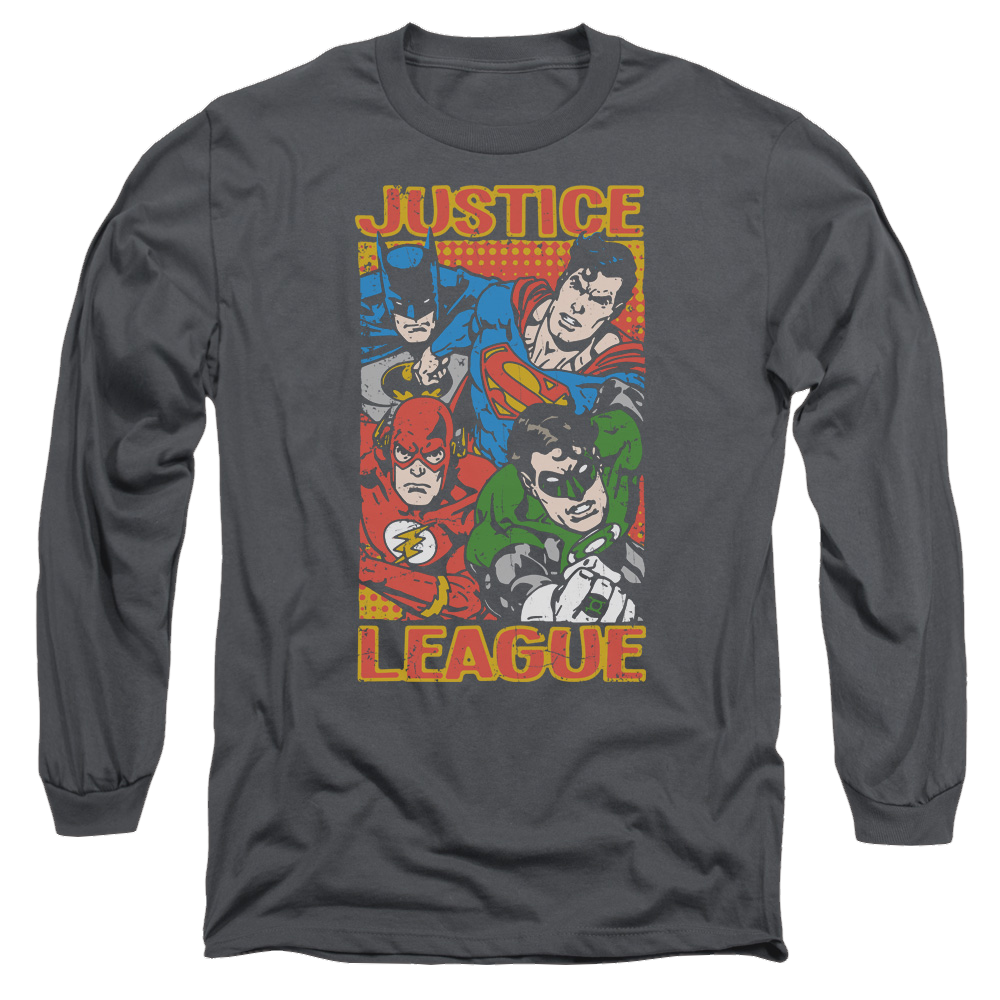 Justice League Hero Mashup Men's Long Sleeve T-Shirt Men's Long Sleeve T-Shirt Justice League   