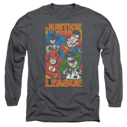 Justice League Hero Mashup Men's Long Sleeve T-Shirt Men's Long Sleeve T-Shirt Justice League   