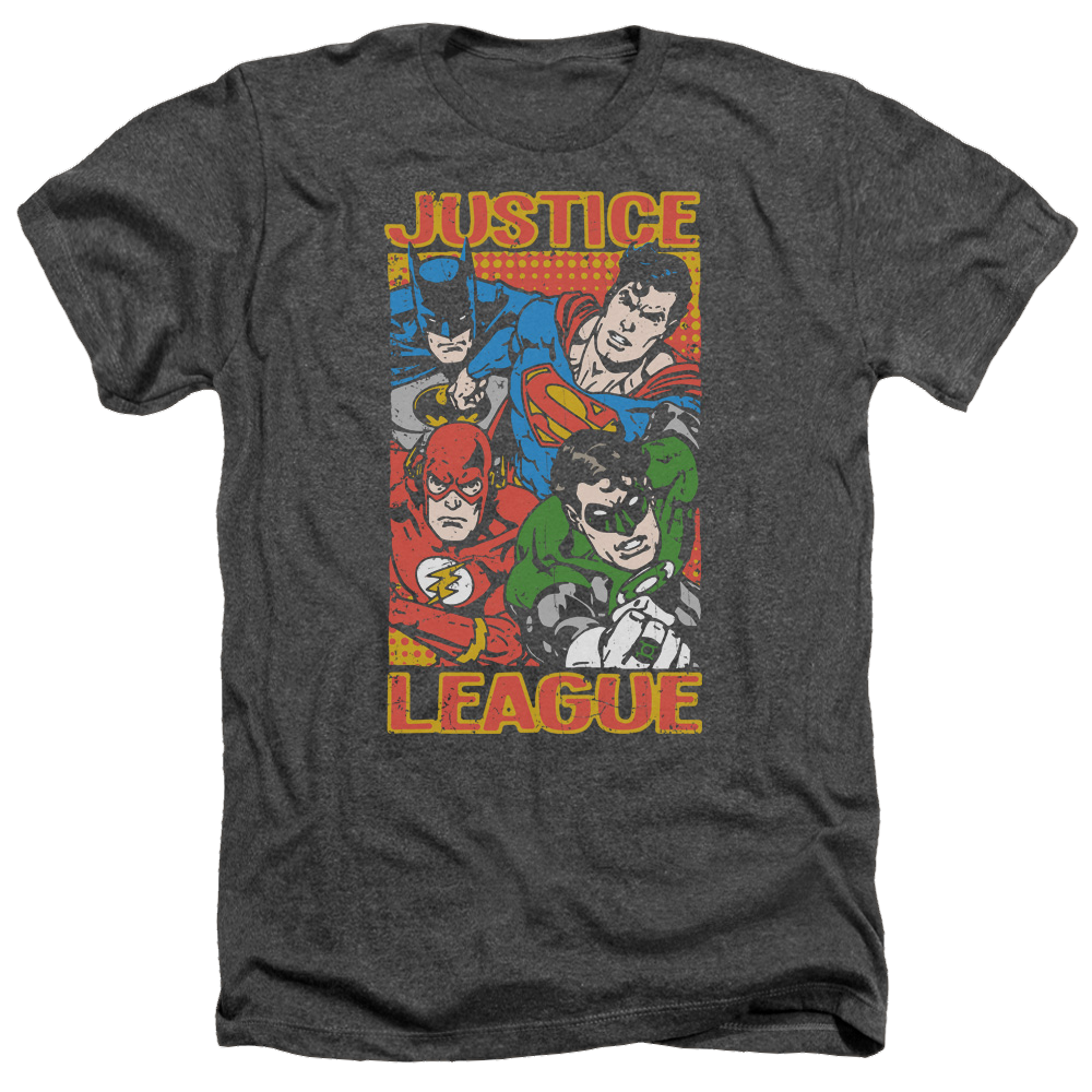 Justice League Hero Mashup Men's Heather T-Shirt Men's Heather T-Shirt Justice League   
