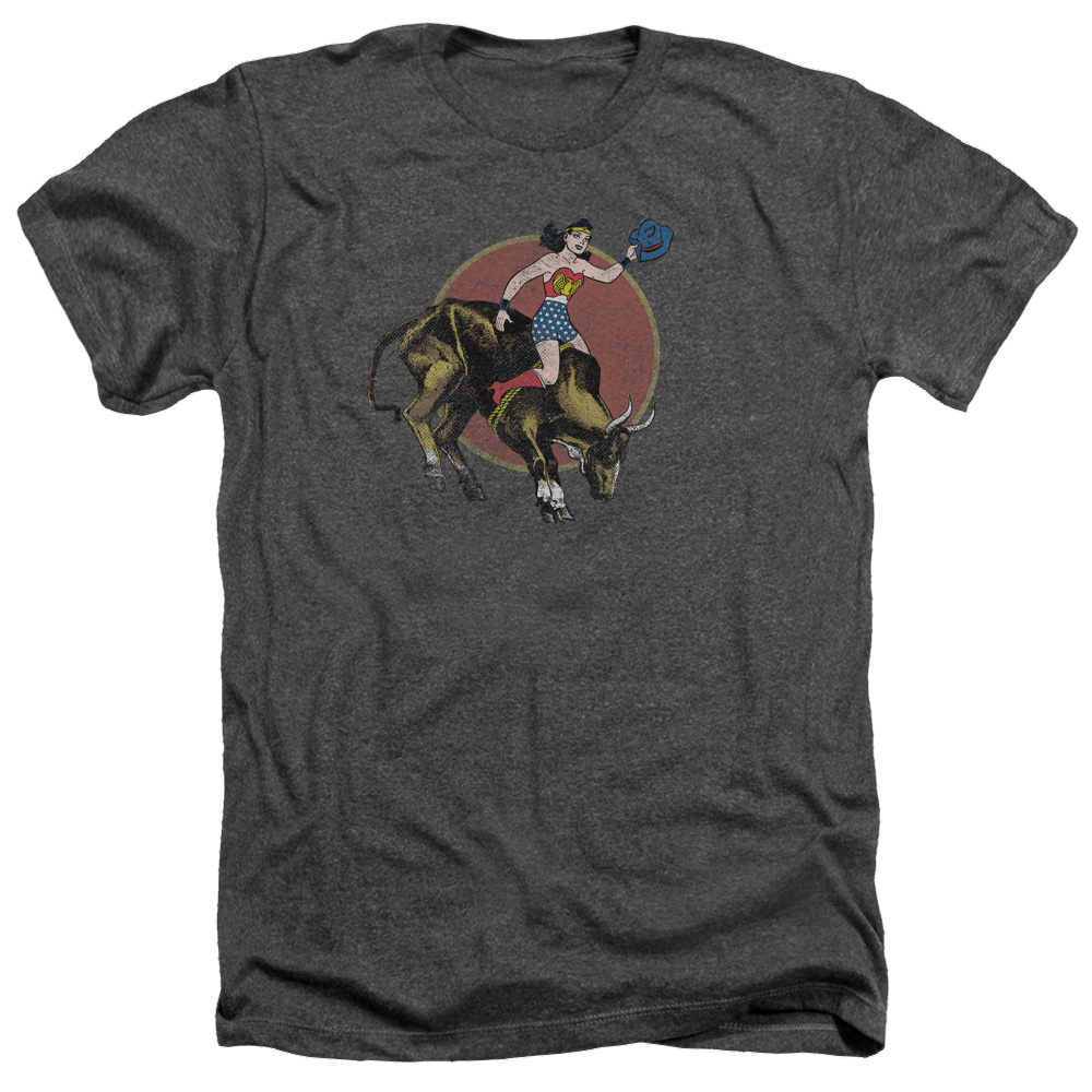 Justice League Bull Rider Men's Heather T-Shirt Men's Heather T-Shirt Wonder Woman   