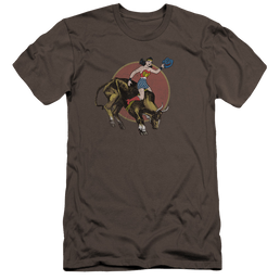 Justice League Bull Rider Men's Premium Slim Fit T-Shirt Men's Premium Slim Fit T-Shirt Wonder Woman   