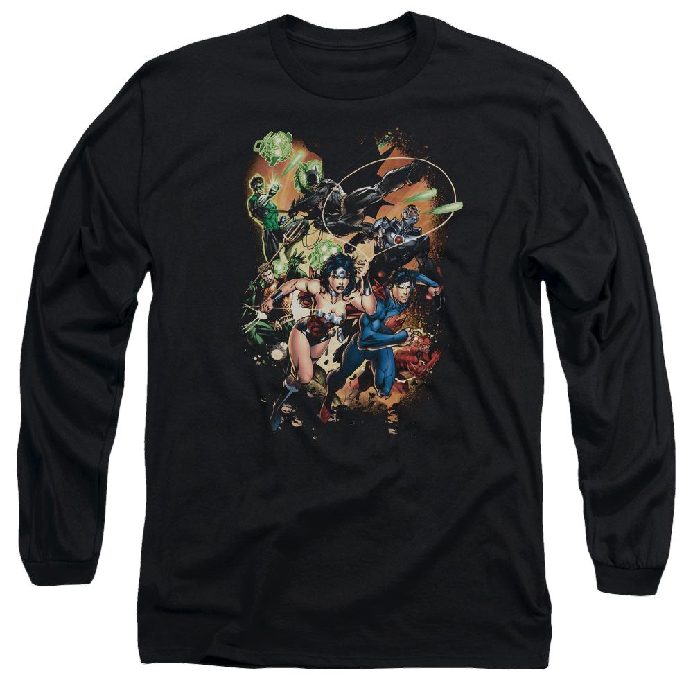 Justice League Battle Ready Men's Long Sleeve T-Shirt Men's Long Sleeve T-Shirt Justice League   