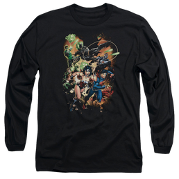 Justice League Battle Ready Men's Long Sleeve T-Shirt Men's Long Sleeve T-Shirt Justice League   
